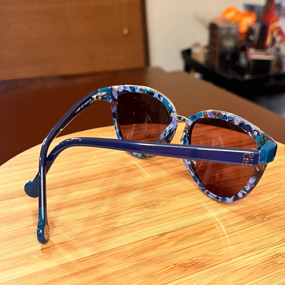 Carolina Herrera SHE688 Blue Marbled Cat Eye Sunglasses Frames Only